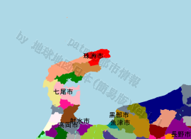 珠洲市の位置を示す地図
