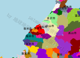 加賀市の位置を示す地図