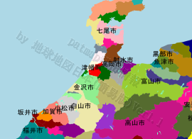 津幡町の位置を示す地図