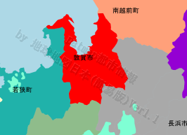 敦賀市の位置を示す地図