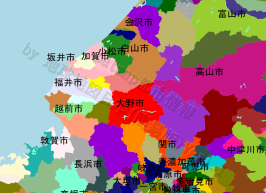 大野市の位置を示す地図