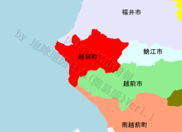 越前町の位置を示す地図