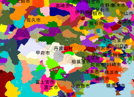 丹波山村の位置を示す地図