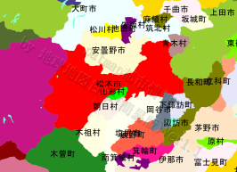松本市の位置を示す地図