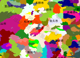 諏訪市の位置を示す地図
