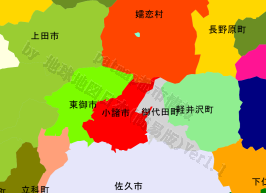 小諸市の位置を示す地図