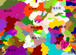駒ヶ根市の位置を示す地図