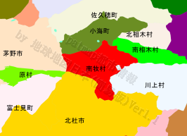 南牧村の位置を示す地図