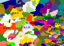 軽井沢町の位置を示す地図