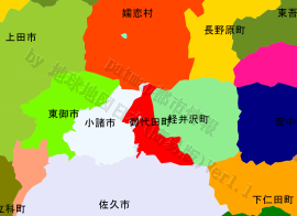 御代田町の位置を示す地図