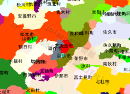 下諏訪町の位置を示す地図