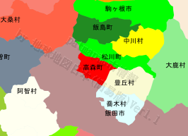 高森町の位置を示す地図
