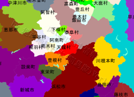 天龍村の位置を示す地図