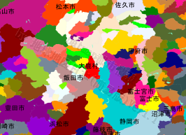 大鹿村の位置を示す地図