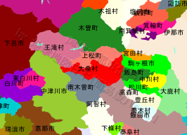 大桑村の位置を示す地図