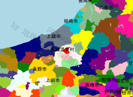 野沢温泉村の位置を示す地図