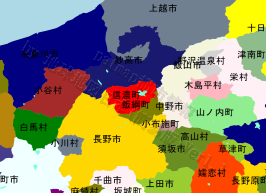 信濃町の位置を示す地図