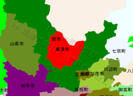 美濃市の位置を示す地図