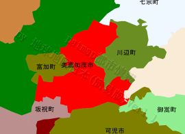 美濃加茂市の位置を示す地図
