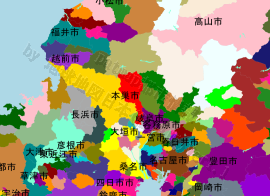 本巣市の位置を示す地図