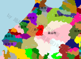 白川村の位置を示す地図
