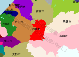 白川村の位置を示す地図