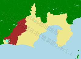 浜松市の位置を示す地図