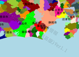 島田市の位置を示す地図