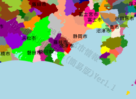 焼津市の位置を示す地図