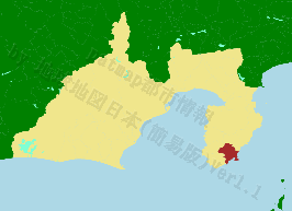 下田市の位置を示す地図