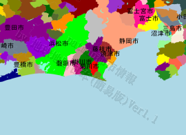 菊川市の位置を示す地図
