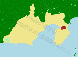 伊豆の国市の位置を示す地図