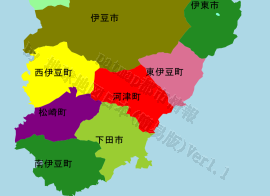 河津町の位置を示す地図