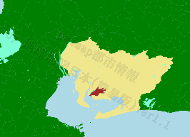西尾市の位置を示す地図