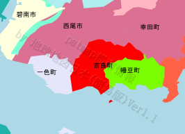 吉良町の位置を示す地図