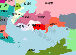 幡豆町の位置を示す地図