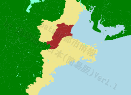 津市の位置を示す地図