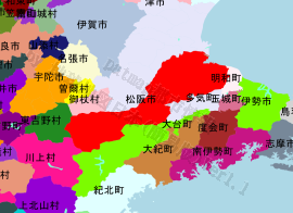 松阪市の位置を示す地図