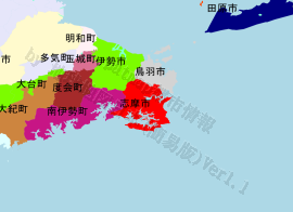 志摩市の位置を示す地図