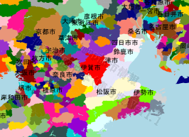 伊賀市の位置を示す地図