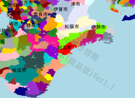 紀北町の位置を示す地図