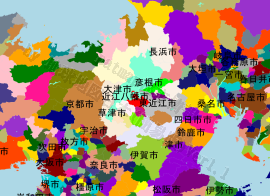 近江八幡市の位置を示す地図