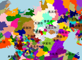 栗東市の位置を示す地図