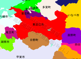 東近江市の位置を示す地図
