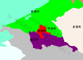 豊郷町の位置を示す地図