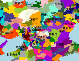 城陽市の位置を示す地図