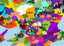 京田辺市の位置を示す地図