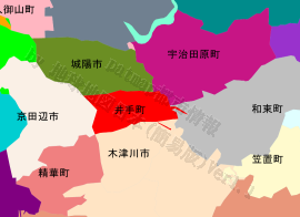 井手町の位置を示す地図