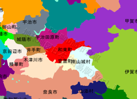 和束町の位置を示す地図