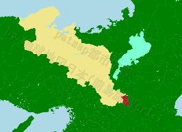 南山城村の位置を示す地図